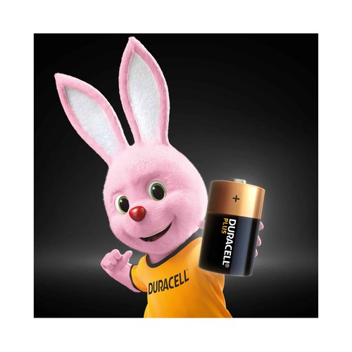 Pack de 2 pilas alcalinas D, LR20, 1,5V, DURACELL Plus.