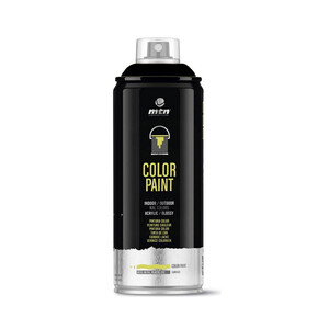 Spray de pintura acrílica, negro mate, MONTANA COLORS, 400ml.
