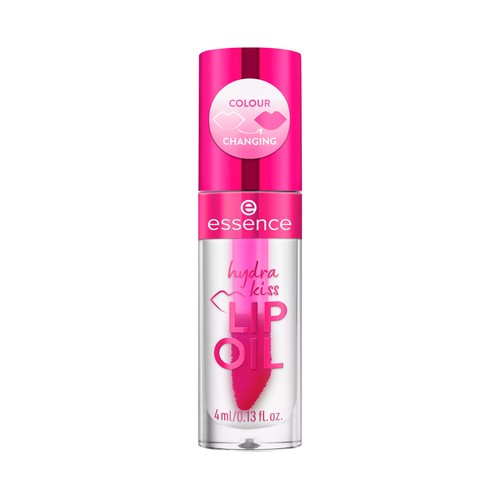 ESSENCE Hydra kiss tono 06 Cranberry is back (rosa) Aceite de labios transparente.