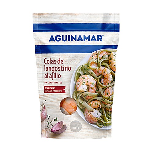Colas de langostinos al ajillo AGUINAMAR 105 g.