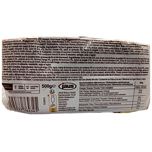 JAUS Pan 4 cereales 500 gr.