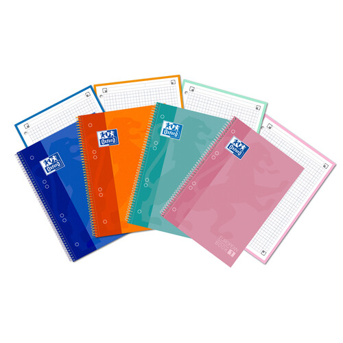 Cuaderno A5 cuadrícula 5x5 milímetros y 80 hojas disponible en varios colores, OXFORD.