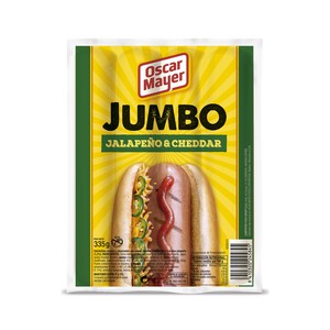 Imagen de OSCAR MAYER Salchichas rellenas de jalapeños y queso cheddar OSCAR MAYER Jumbo 335 g.