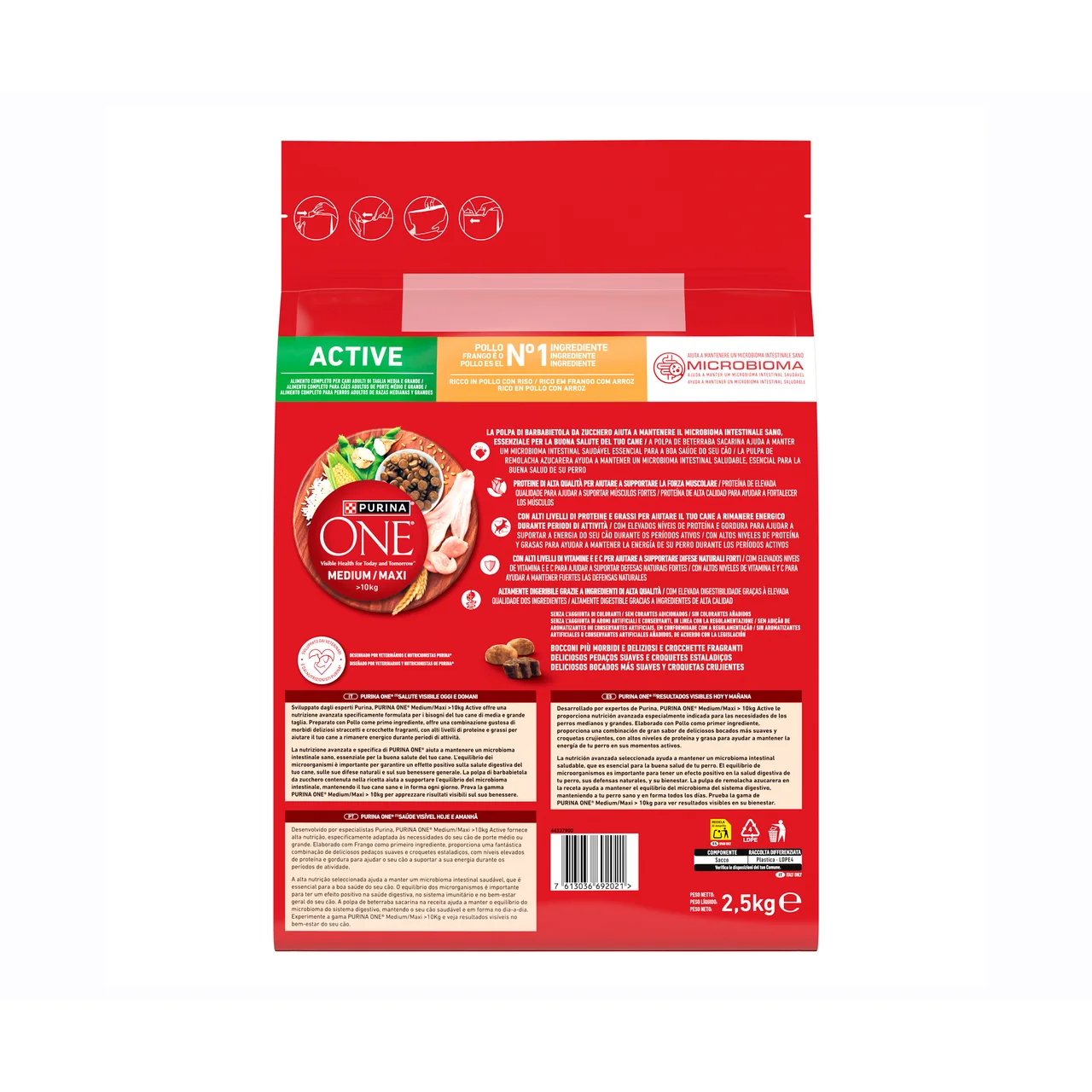 Alimentación de perro medium-maxi active pollo 2,5 kg.
