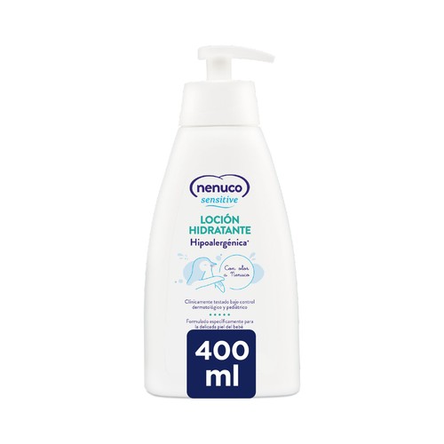 Loción hidratante e hipoalergénica con olor a NENUCO Sensitive 400 ml.