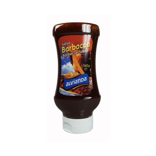 Salsa barbacoa boca abajo ALVIANDA 560 g.