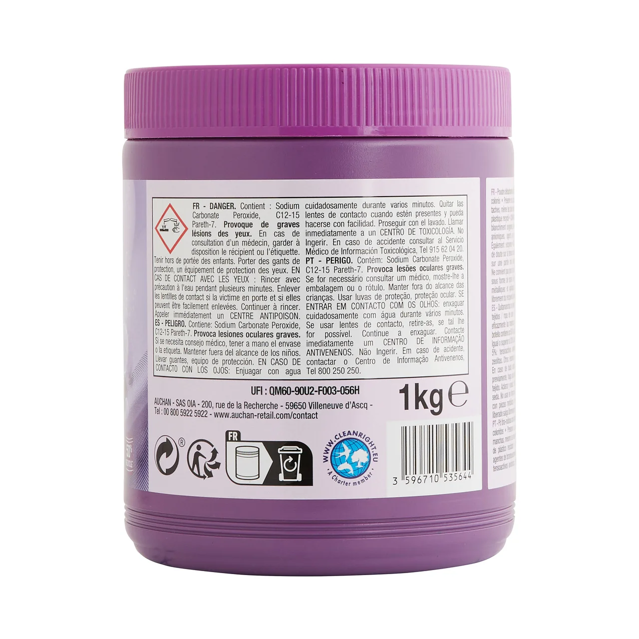 PRODUCTO ALCAMPO Quitamanchas en polvo para todos los tejidos, con oxigeno activo 1 kg.