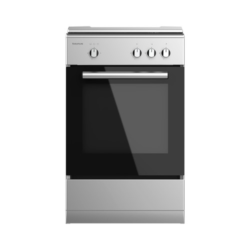 Cocina independiente a gas butano TAURUS CIG3FIXMG 3 fuegos. H: 85,5cm, A: 50cm, F: 56,5cm.
