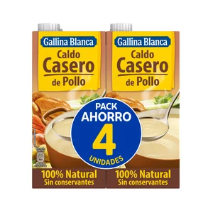 GALLINA BLANCA Caldo de pollo pack 4 uds. 1 l.