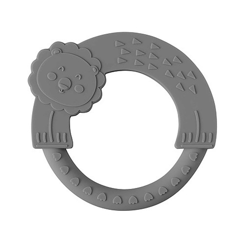 Mordedor de silicona para bebés, color gris, con forma de león, MINDOO.