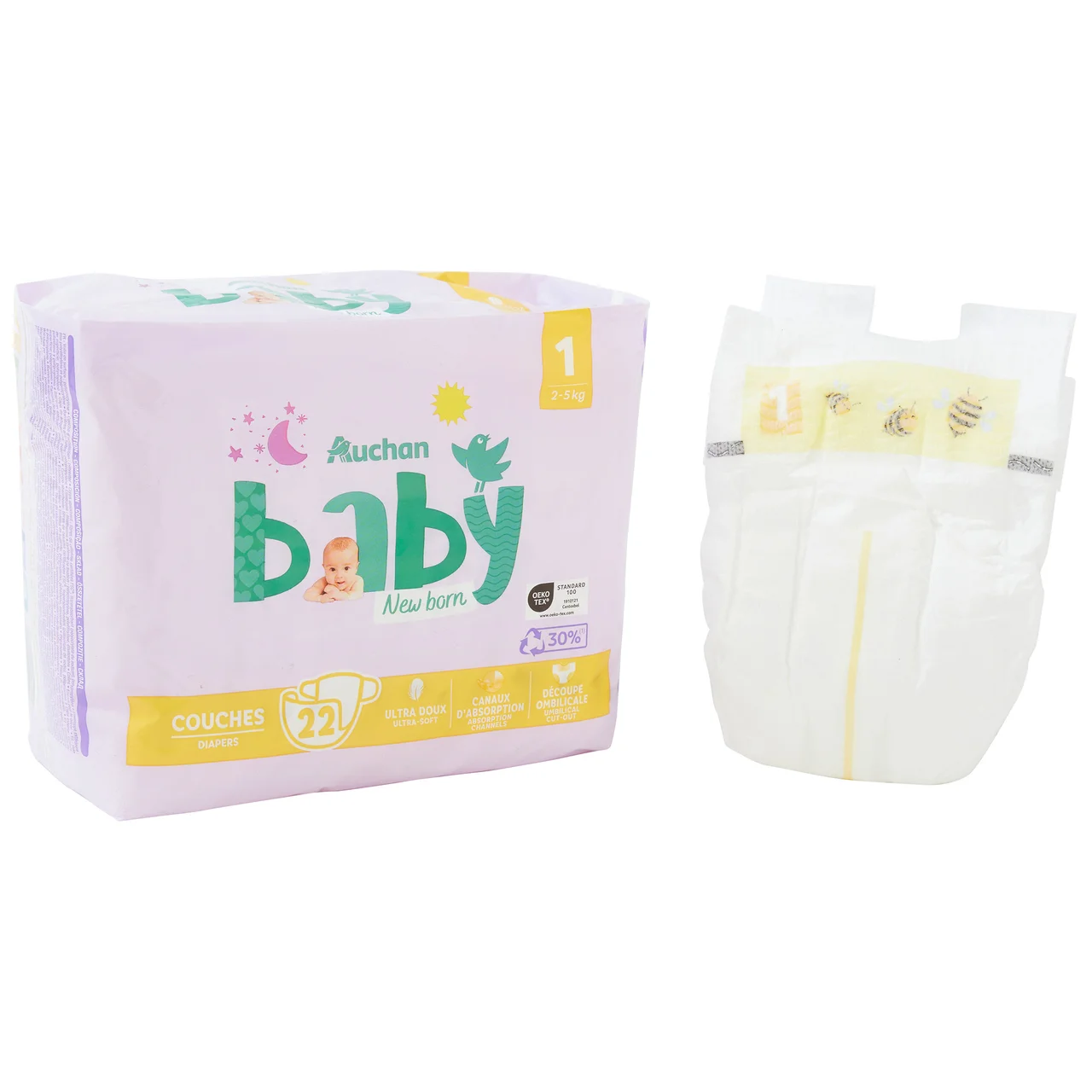 PRODUCTO ALCAMPO Baby Pañales talla 1 (2-5 kg) 22 uds.