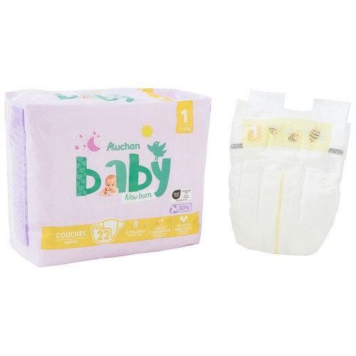 PRODUCTO ALCAMPO Baby Pañales talla 1 (2-5 kg) 22 uds.
