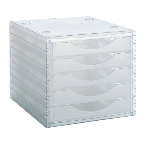Módulo Archivotec 5 cajones válido para formato DIN A4, fólio y subcarpeta 340x270x260 mm cristal traslúcido, 3M.