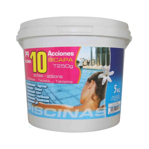 AB PQ Cloro 10 acciones en tabletas bicapa de 250 g. 5 KG