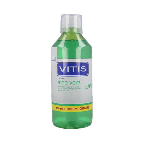 VITIS Enjuague bucal diario con aloe vera y sabor a menta VITIS 500 ml.