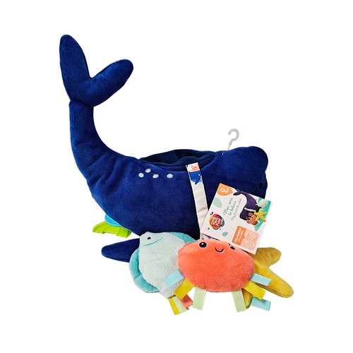 Peluche Ballena y Amigos Blanditos Suave para bebé, desarrollo sensorial y cognitivo +0 Meses ONE, TWO FUN Baby