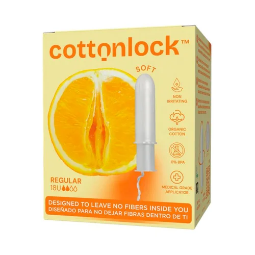 COTTONLOCK Tampones de algodón ecológico, super, con aplicador 16 uds.