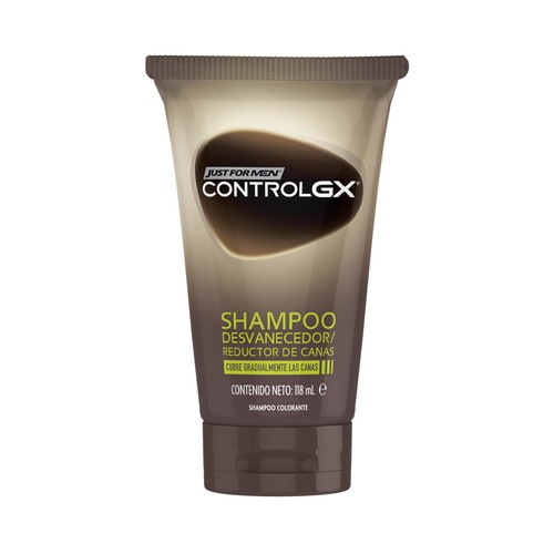 JUST FOR MEN Control gx Champú colorante, reductor de canas 118 ml.