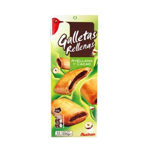 Imagen de PRODUCTO ALCAMPO Galletas rellenas de crema de avellana y cacao 225 g.