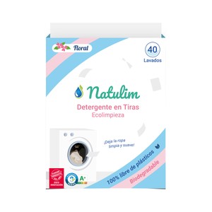 NATULIM Detegente en tiras ecolimpieza olor floral 40 lav.