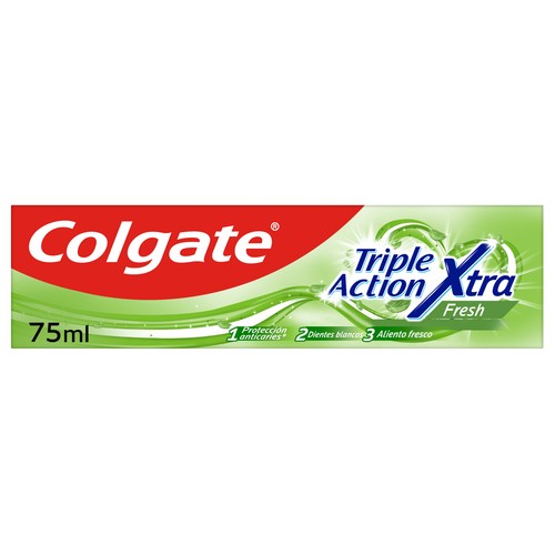 COLGATE Triple action extra fresh Pasta de dientes con flúor y triple acción 75 ml.