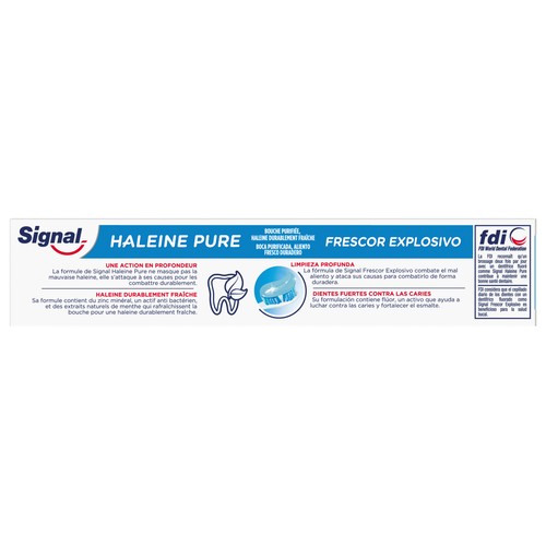 SIGNAL Pasta de dientes con acción blanqueante y frescor intenso SIGNAL Frescor explosivo 75 ml.