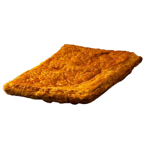 Empanada de hojaldre de jamón y queso, 700g.