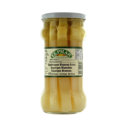 EL PILAR Espárragos blancos 6/12 piezas frasco de 325 g.