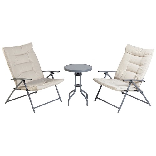 Conjunto de muebles de jardín o balcón 2 plazas con 2 sillones y mesa, Roma GARDEN STAR ALCAMPO.