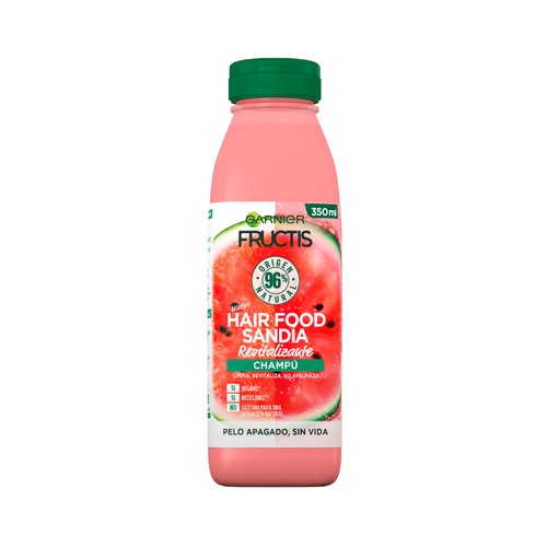 FRUCTIS Hair food de Garnier Champú revitalizante sin siliconas, para cabellos apagados y sin vida 350 ml.