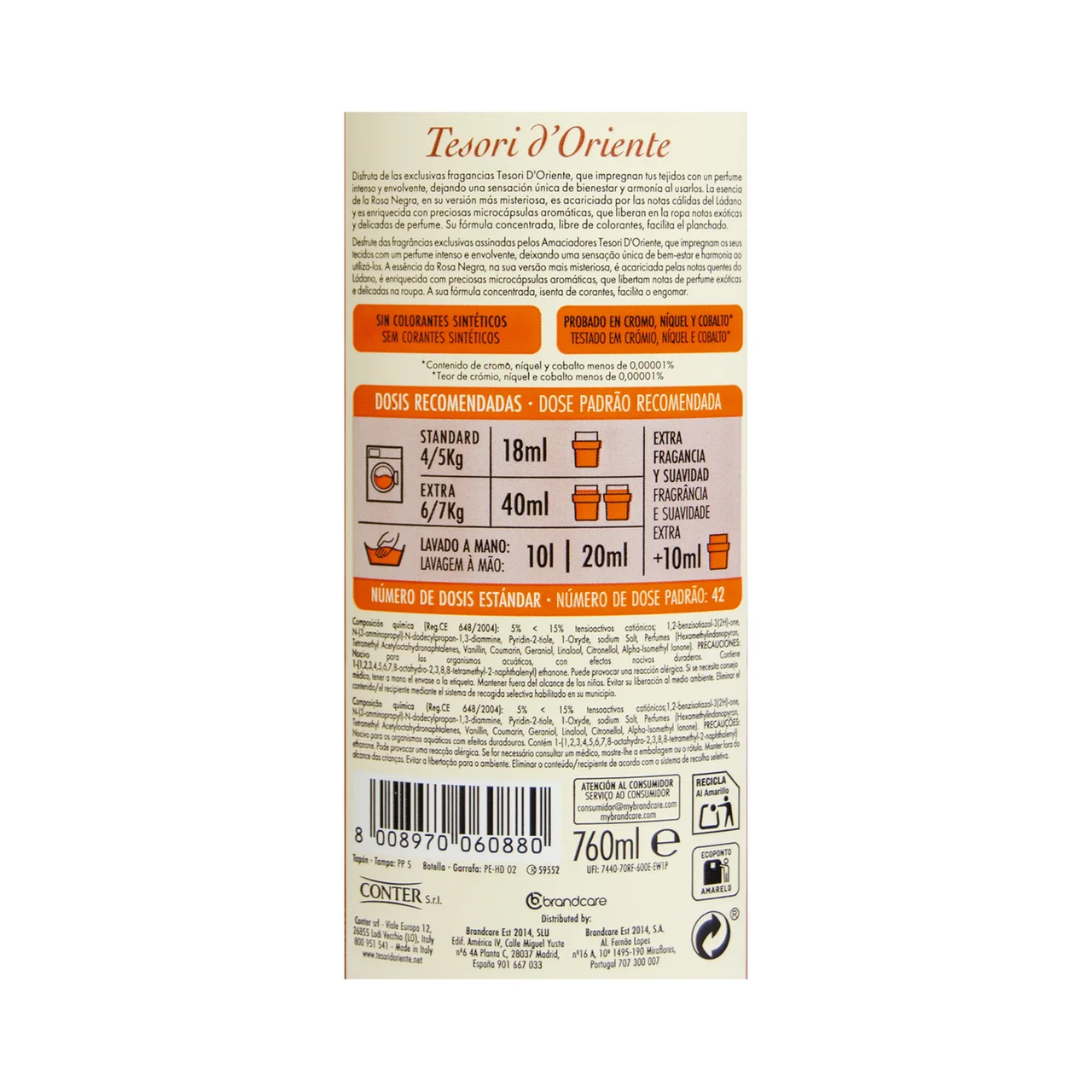 TESORI D'ORIENTE Suavizante Byzantium 42 ds. 750 ml
