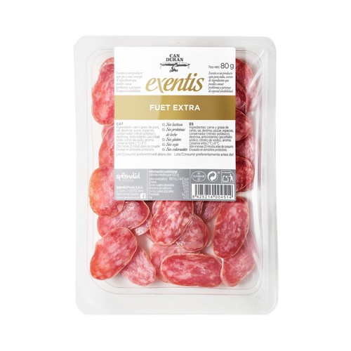 CAN DURAN Exentis Fuet extra cortado cómodas lonchas 80 g.