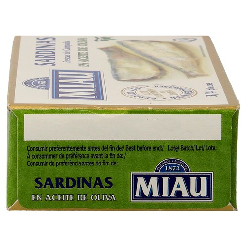 MIAU Sardinas en aceite de oliva lata de 88 g.