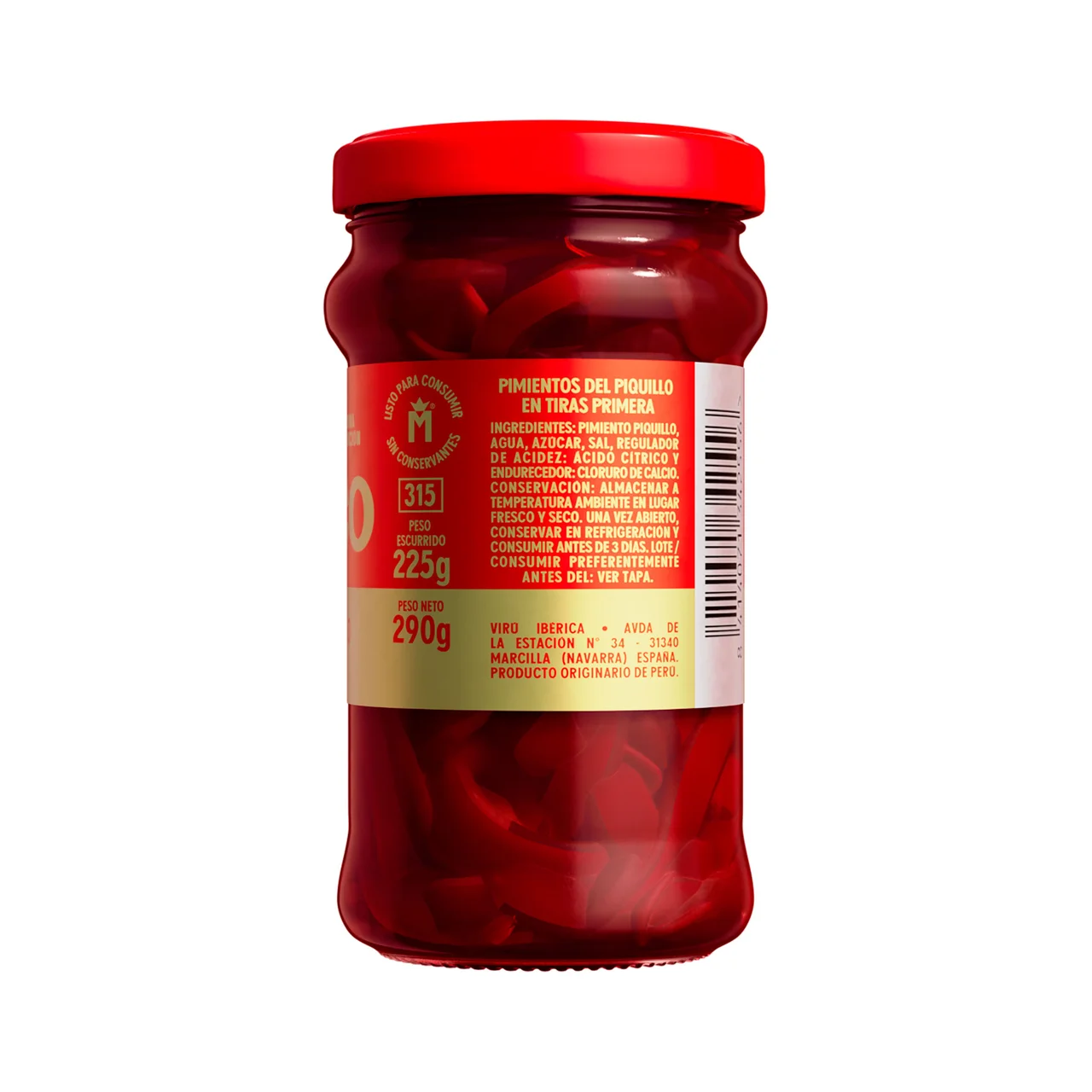 Pimiento piquillo primera en tiras 225g