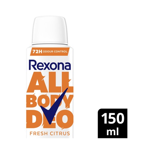 REXONA All body deo fresh citrus Desodorante corporal unisex en spray 150 ml.