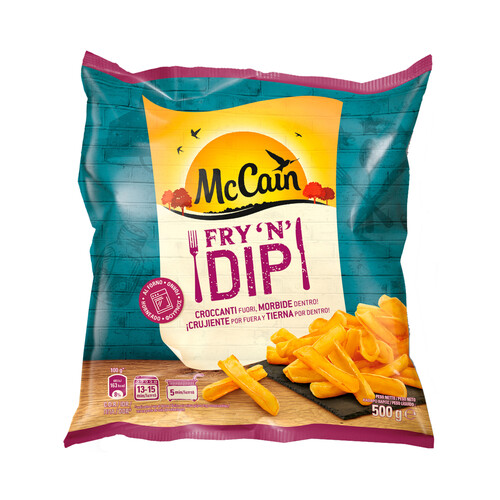 McCAIN Patatas con corte curvado, prefritas y ultracongeladas McCAIN Fry 'n'n dip 500 g.