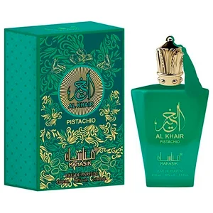 MANASIK Al khair pistacho Eau de parfum (agua de perfume) arábe unisex 100 ml.