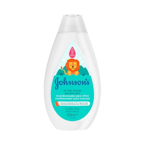 JOHNSON´S Acondicionador desenredante No mas tirones para niños con cabellos largos o rizados 500 ml.