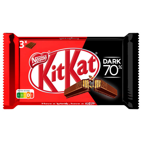 KIT KAT Barritas de galleta cubiertas de chocolate negro 3 uds.41,5 g.