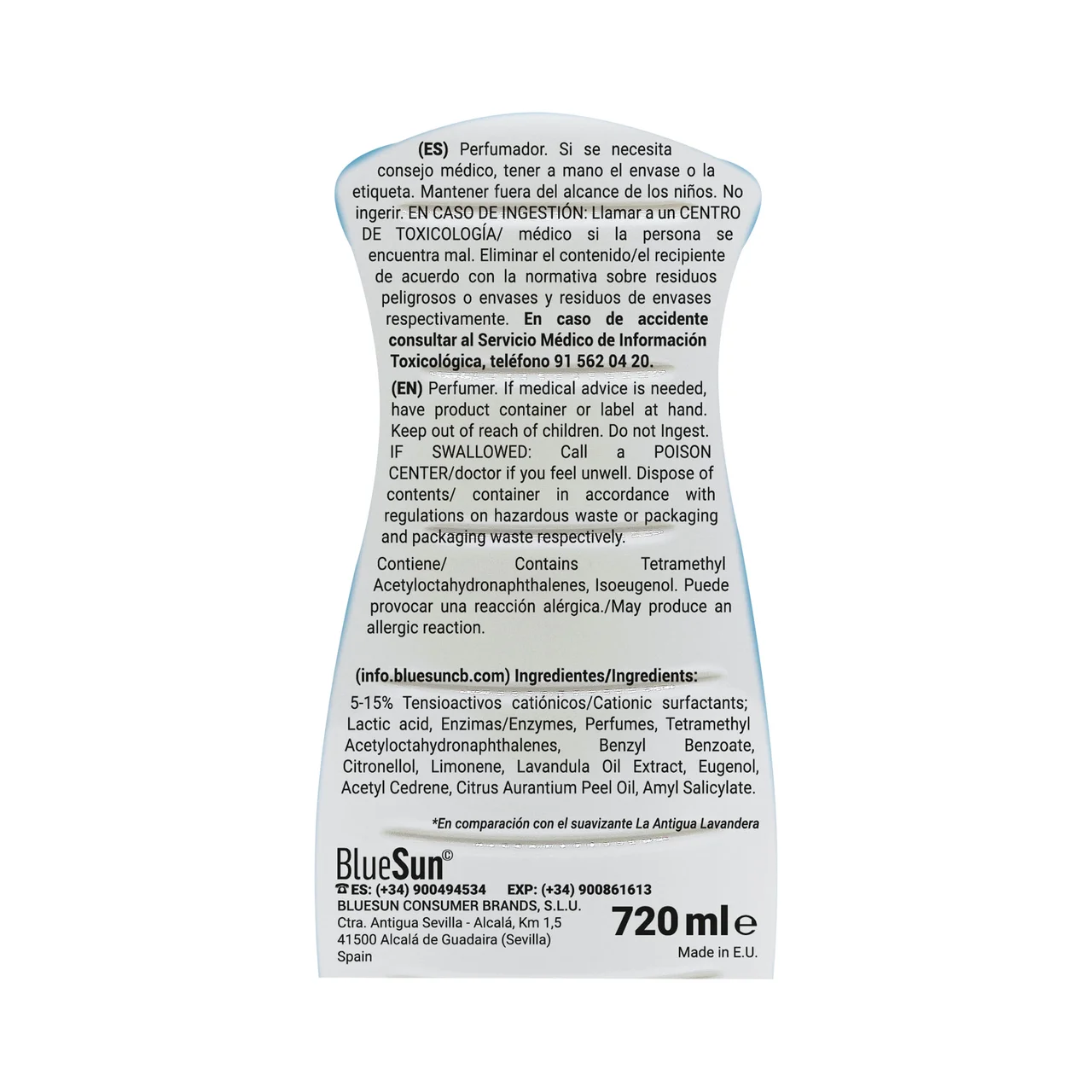 Perfumador para la ropa frescor azul 36cc 720ml.