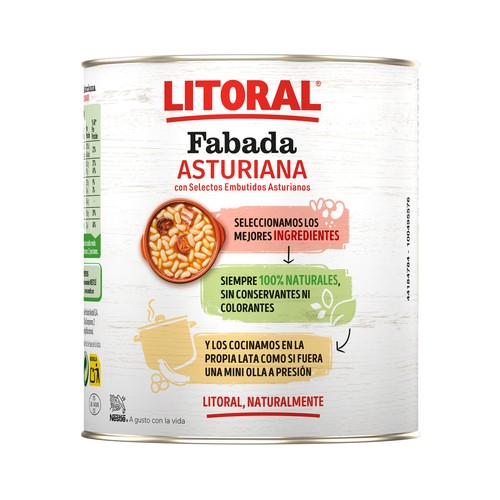 LITORAL Fabada Asturiana con selectos embutidos asturianos lata de 850 g
