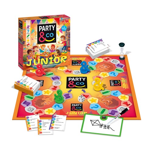 Party & Co Junior Juego de mesa Multiprueba Niños, de 3 a 20 Jugadores +8 Años JUMBO