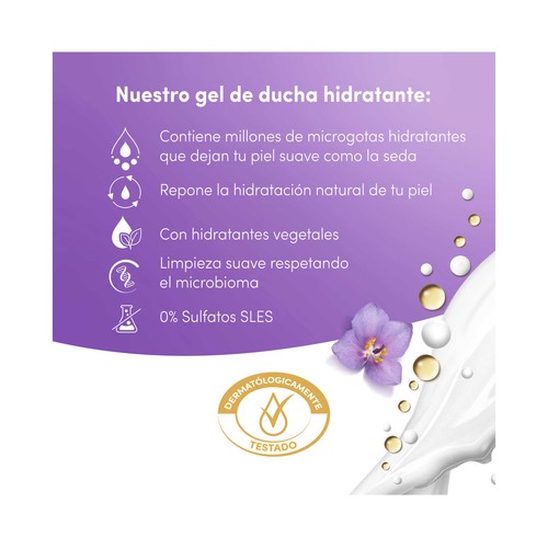 DOVE Advanced care Gel relajante para ducha o baño con leche de coco y jázmin 400 ml.