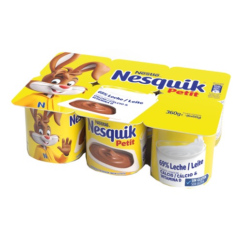 Petit de chocolate NESQUIK de Nestlé 6 x 60 g.