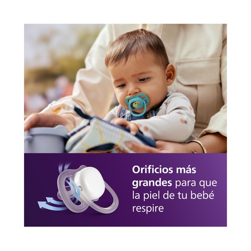 AVENT Ultra air de Philips Chupetes de 6 a 18 meses, con tetina con diseño ortodóntico 2 uds.