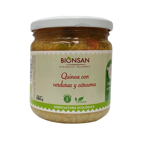 BIONSAN Quinoa con verduras y cúrcuma ecológica BIONSAN 280 g.