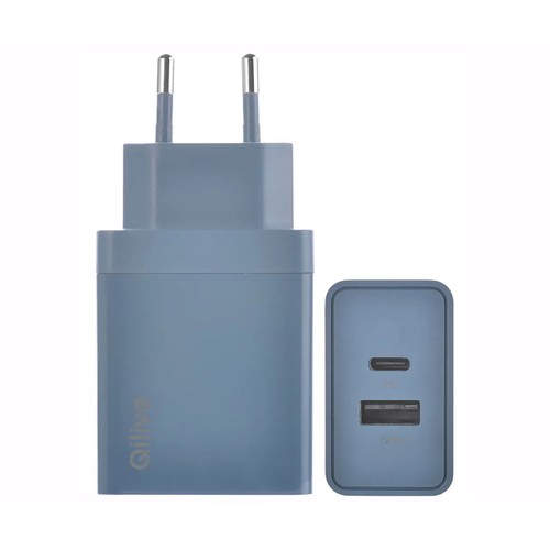Cargador de casa QILIVE  USB A a USB C, color azul