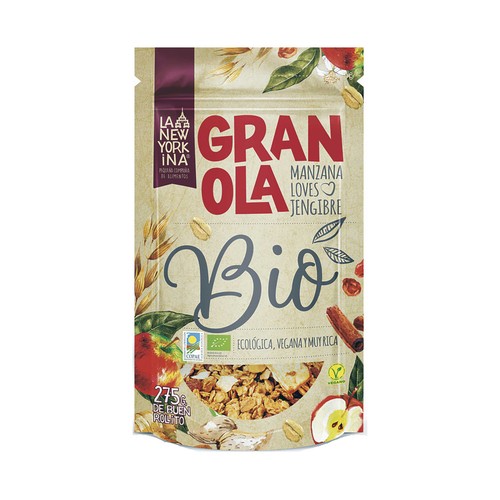 Granola bio manzana y jenjibre LA NEWYORKINA 275 g.