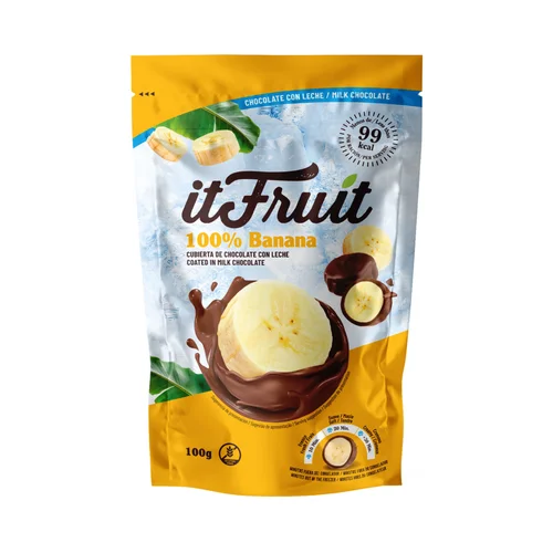 Piña cubierta de chocolate con blanco y coco rallado 100 g.