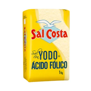 SAL COSTA Sal yodada marina con ácido fólico 1 kg.